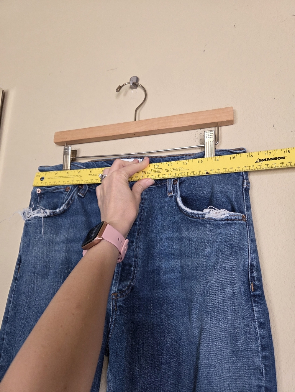 Agolde Riley Long Blue Jeans Lyocell Organic Cotton Straight Slim Skinny - Picture 2 of 7